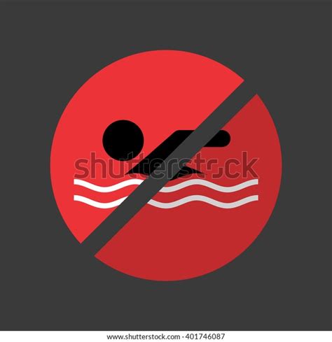 Prohibition Sign No Swim Allowed Cool Stock Vector Royalty Free