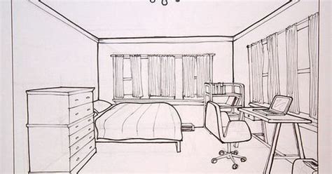 Surfaces that face the viewer are drawn using their true shape. Bedroom Perspective Drawing at GetDrawings | Free download
