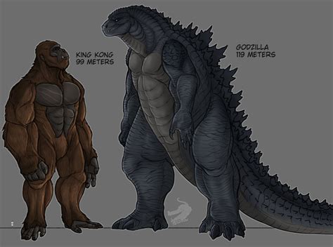 Please contact us if you want to publish a godzilla vs kong. king kong and godzilla sizes (prediction) by ...