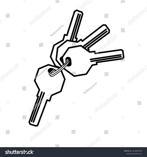 Keys Illustration Keys Drawing Keys Line Stock Illustration 2218903763
