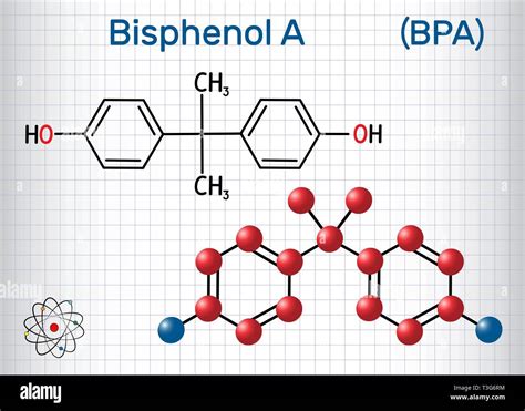 Bisphenol A Bpa Molecule Sheet Of Paper In A Cage Structural