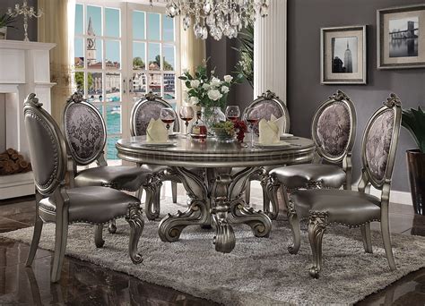 Blooma outdoor set (dark brown). Versailles Dining Round Table 66840 in Antique Platinum by ...