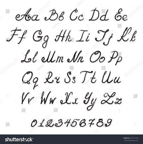 Alphabet Handwriting Fonts Stock Vector Royalty Free 314711678