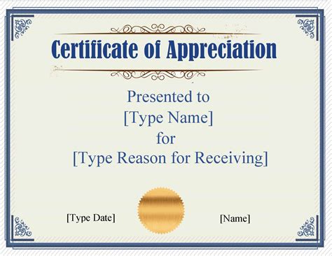 Free Certificate Template Word Instant Download