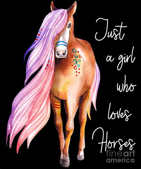 Cute Pink Horse Racing Horse Riding Sayings T Digital Art By Lukas