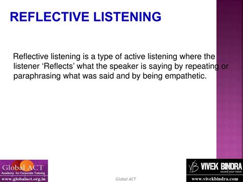 Reflective Listening Techniques Asloif