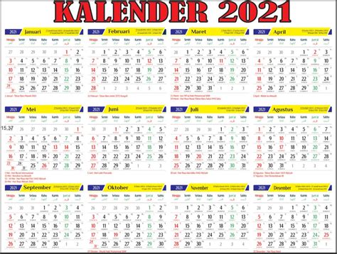 Kalender Tahun 2021 Pdf Cdr  Png Lengkap Tanggalan Jawa Dan Gambaran