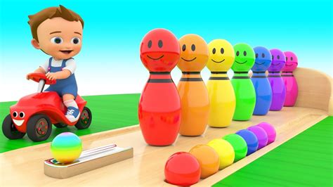 Bowling Alley Color Pins Toys 3d Learning Colors With Baby Fun Play