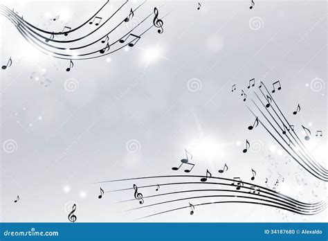 La Musique Note Le Fond Noir Et Blanc Photo Stock Image 34187680