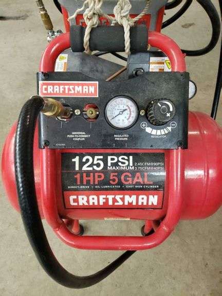 Craftsman 125 Psi 1 Hp 5 Gal Air Compressor Aumann Auctions Inc