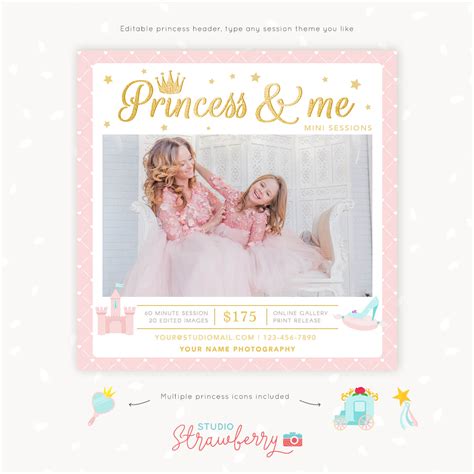 Princess And Me Mini Sessions Template Strawberry Kit