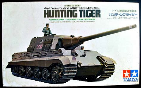 Vintage Tamiya Mt121 Motorized 135 Jagdtiger Hunting Tiger Model Kit