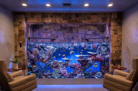 In A Stone Clad Surround Oceans Aquarium Design Wall Aquarium