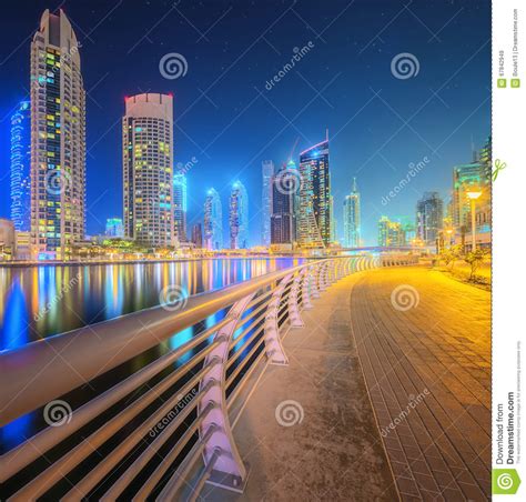 The Beauty Panorama Of Dubai Marina Uae Stock Image Image Of Dubai