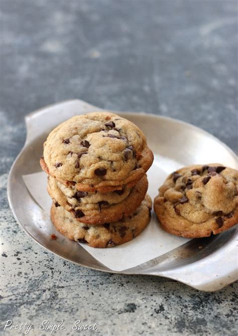 Soft Chewy And Thick Chocolate Chip Cookies Pretty Simple Sweet