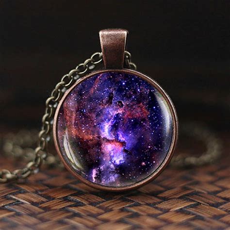Nebula Necklace Galaxy Astronomy Pendant Solar System Jewelry Space