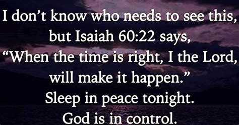 Sleep In Peace Tonight God Is In Control ️