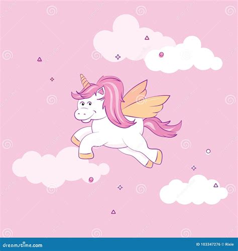 Cute Flying Unicorn Stock Vector Illustration Of Cute 103347276
