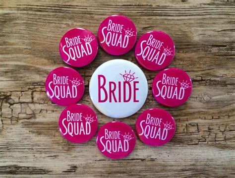 Bride Squad Pins Bachelorette Party Hen Night Badges Bride Button