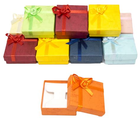 Novel Box™ Cardboard Jewelry T Boxes With Rosebug Bows In Assorted