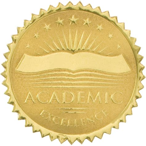 Academic Excellence Embossed Gold Foil Certificate Seals