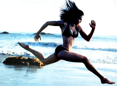 Wallpaper Sports Women Jumping Fitness Model Bikini Running Photo Shoot Physical