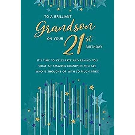 Modern Milestone Age Birthday Card St Grandson X Inches Regal Publishing Green