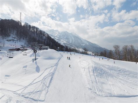 Ski Vacation In The Snowy Mountains Sochi Editorial Image Image Of