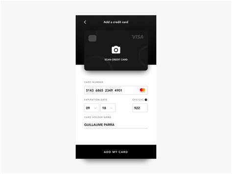 Daily Ui Challenge 02 Credit Card Checkout By Guillaume Parra On