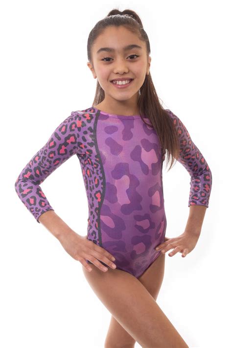 wild purple long sleeved gymnastics leotard gymnasticsleotards