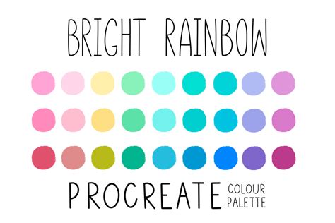 30 Rainbow Color Palette Procreate Swatches Ubicaciondepersonascdmx