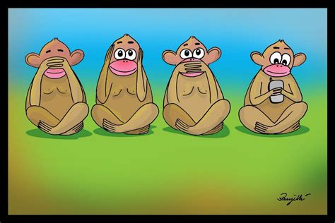 The Fourth Wise Monkey Is A Combination Of The Other Three Wise