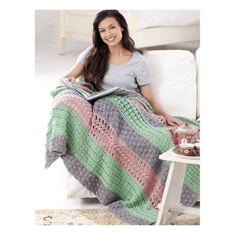 Free Pattern Caron Soft Stripes Throw Hobbycraft