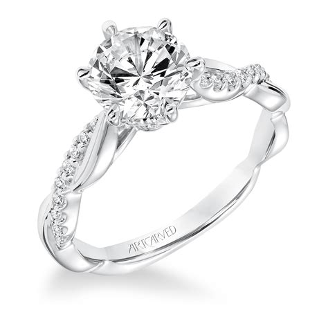 Artcarved Twist White Gold Diamond Engagement Ring Diamond Engagement