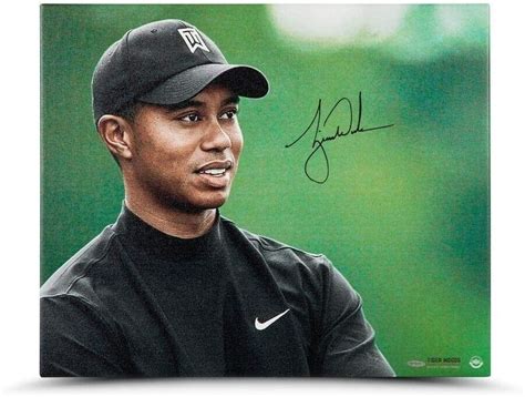 Tiger Woods Signed Autographed 20x24 Canvas Photo Up Close And Personal Uda Autographed Golf