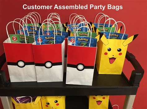 Pokemon Favor Bags Diy Pokemon Party Bags Pokemon Birthday Etsy