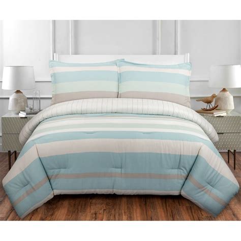 Nautical & coastal comforter sets : Highland Dunes Sanora Coastal Stripe Reversible Comforter ...