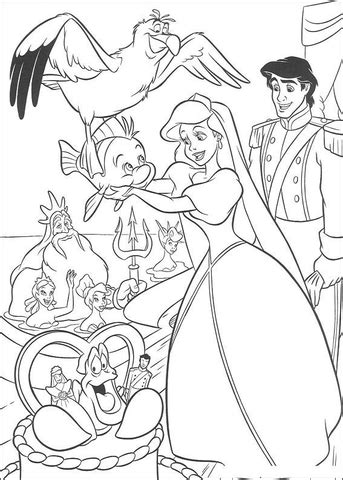 101 little mermaid coloring pages nov 2020 and ariel coloring pages printable ariel. A Wedding day Of Ariel And Prince Eric coloring page ...