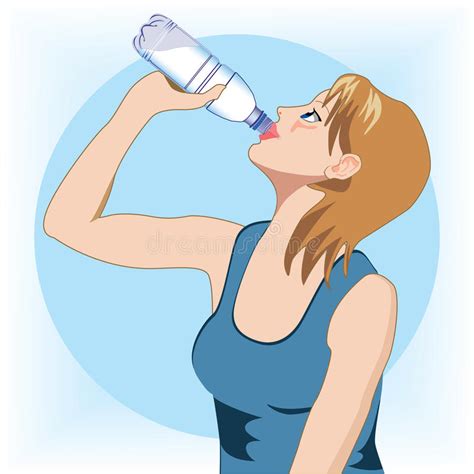 Woman Drinking Water Stock Vector Illustration Of Fitness 56862189