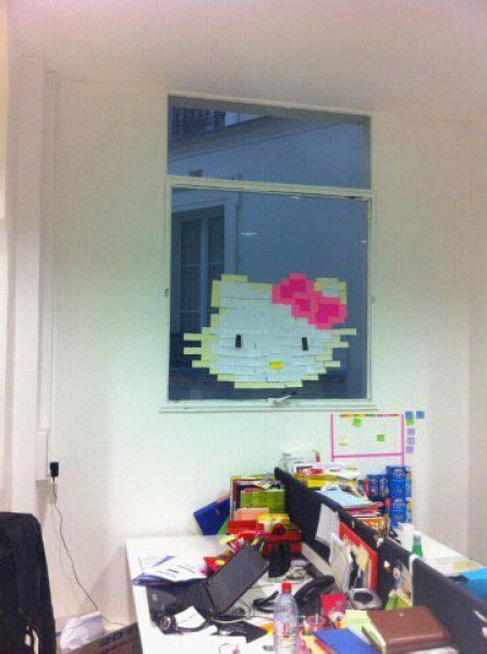 Hello Kitty Post It Notes Office Window Office Art Boss Show Notes