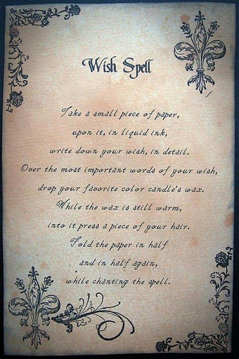 Wish Spell Spells Witchcraft Book Of Shadows Luck Spells