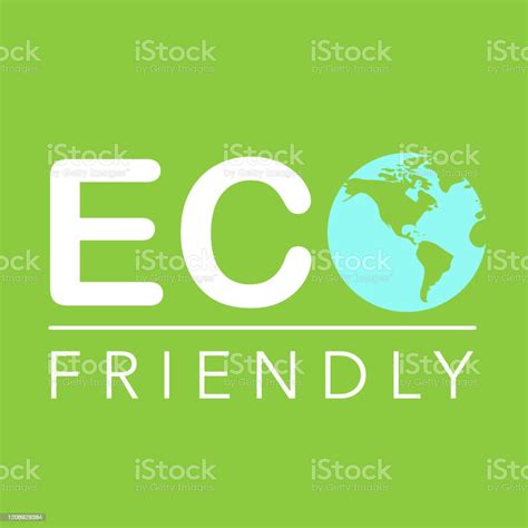 Ilustración De Eco Amigable Logotipo Concepto Verde Ecología Vector