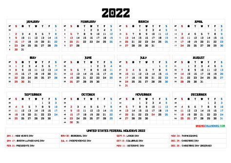 2022 Fiscal Year Calendar Templates Calendarlabs
