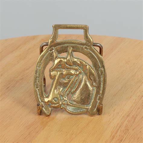 Solid Brass Horse Badge Horse Brass Tack Horse Head Etsy Uk