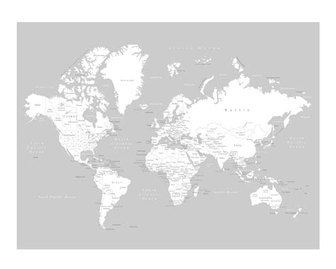 World Map Poster Light Gray An Adventure Awaits Llc