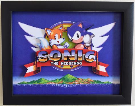 Sonic The Hedgehog 2 Genesis Title Screen By Videogameshadowbox