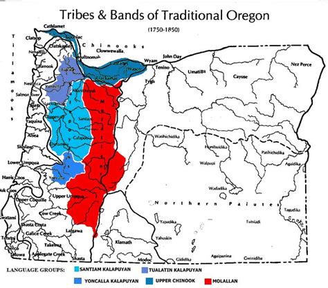 Maptribes And Bands Of Traditional Oregon