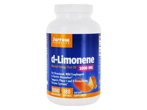 Jarrow Formulas D Limonene Natural Orange Peel Oil 1000 Mg 180