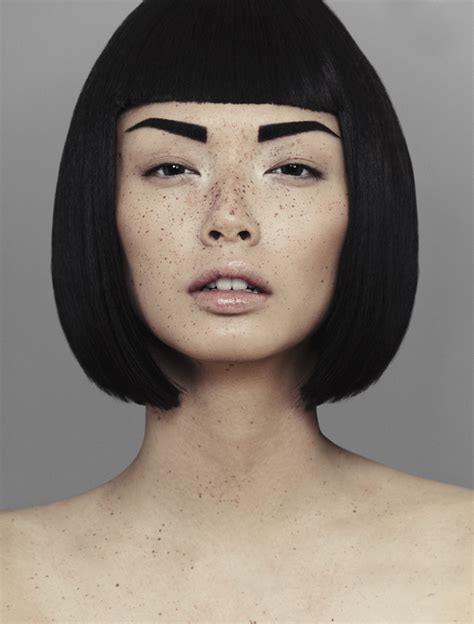 Models Makeup Cosmetics Eyebrows Eyeshadow Bangs Mac