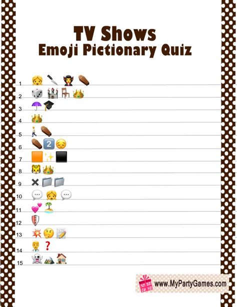 Free Printable TV Shows Emoji Pictionary Quiz In Emoji Words Pictionary Emoji Quiz